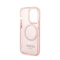 Miniatyrbillede 7 af 8: Guess Gold Outline Translucent MagSafe - iPhone 14 Pro cover (lyserød)