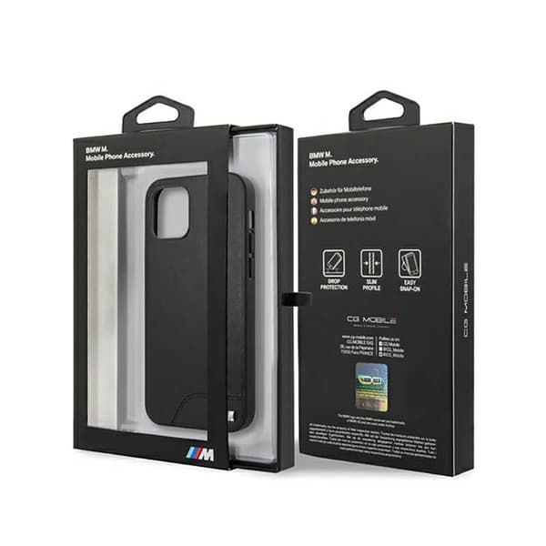 BMW Smooth PU Nahka - iPhone 12 mini -kotelo (Musta)