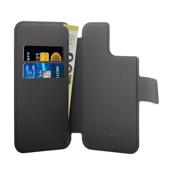 PURO Folio MagSafe-skal - iPhone 15 Plus / 14 Plus / 12 Pro Max-skal (svart)