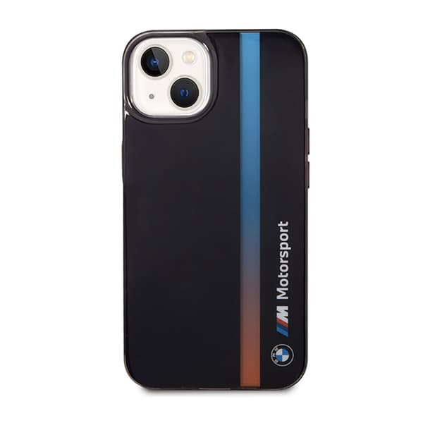 BMW kolmivärinen raita - iPhone 14 -kotelo (musta)