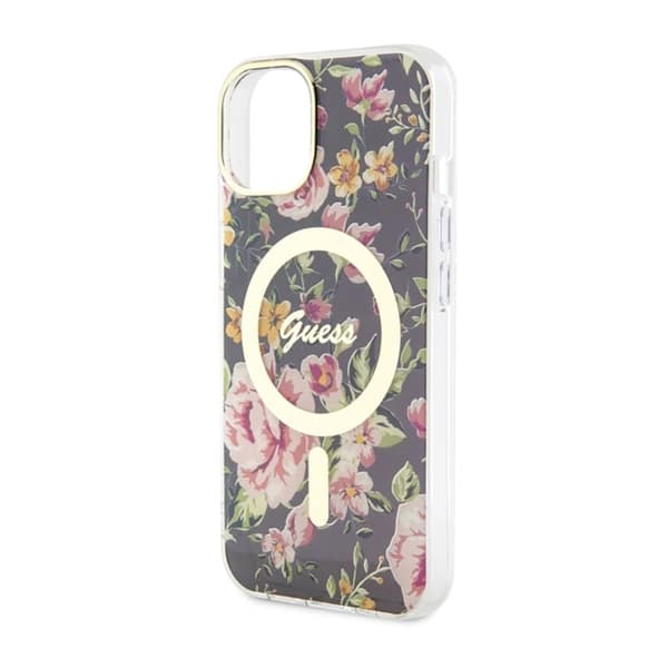Guess Flower MagSafe - iPhone 14 Plus cover (sort)