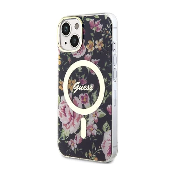 Guess Flower MagSafe - iPhone 14 Plus cover (sort)