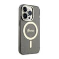 Miniatyrbild 4 av 8: Guess Glitter Gold MagSafe - iPhone 14 Pro-skal (svart)