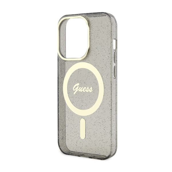 Guess Glitter Gold MagSafe - iPhone 14 Pro-skal (svart)