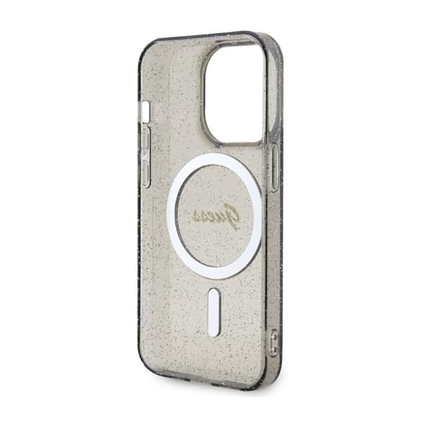 Guess Glitter Gold MagSafe - iPhone 14 Pro-skal (svart)