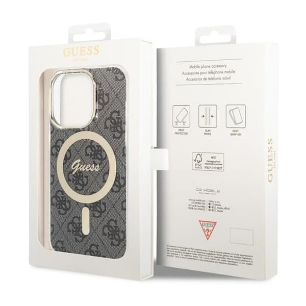 Guess 4G MagSafe - iPhone 14 Pro -kotelo (musta)