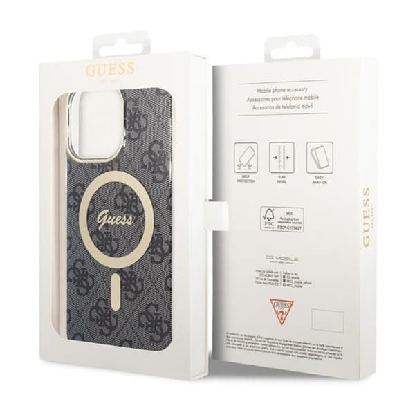 Guess 4G MagSafe - iPhone 14 Pro Max -suojakuori (musta)