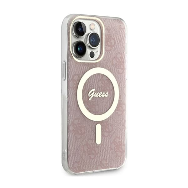 Guess 4G MagSafe - iPhone 14 Pro Max -suojakuori (vaaleanpunainen)