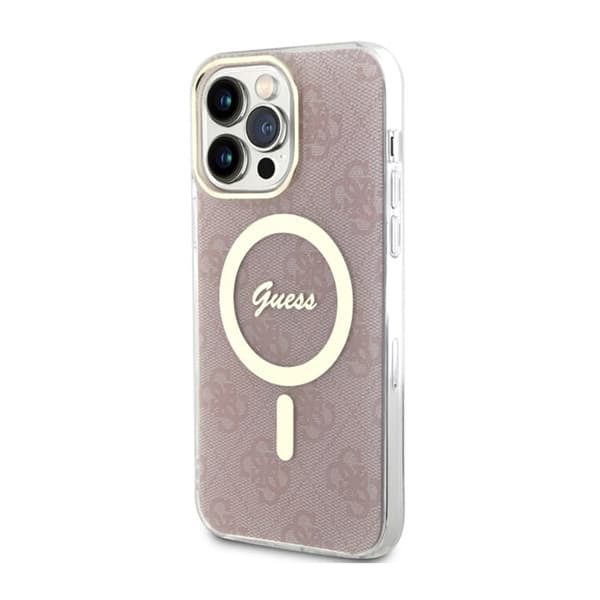 Guess 4G MagSafe - iPhone 14 Pro Max -suojakuori (vaaleanpunainen)