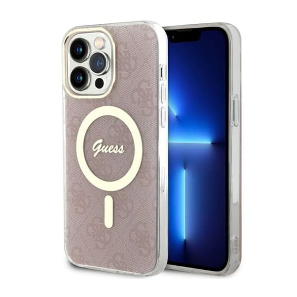 Guess 4G MagSafe - iPhone 14 Pro Max -suojakuori (vaaleanpunainen)