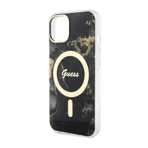 Guess Golden Marble MagSafe - iPhone 14 Plus cover (sort)