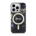 Miniatyrbillede 3 af 8: Guess Golden Marble MagSafe - iPhone 14 Pro cover (sort)