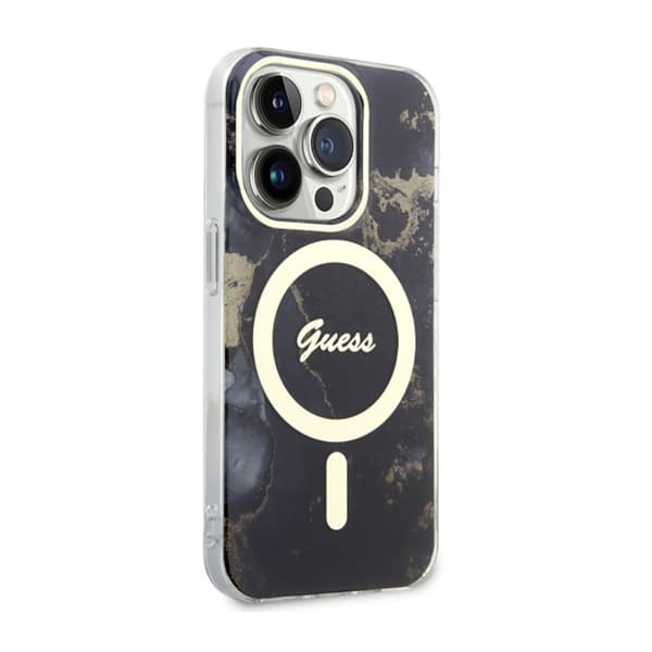 Guess Golden Marble MagSafe - iPhone 14 Pro cover (sort)