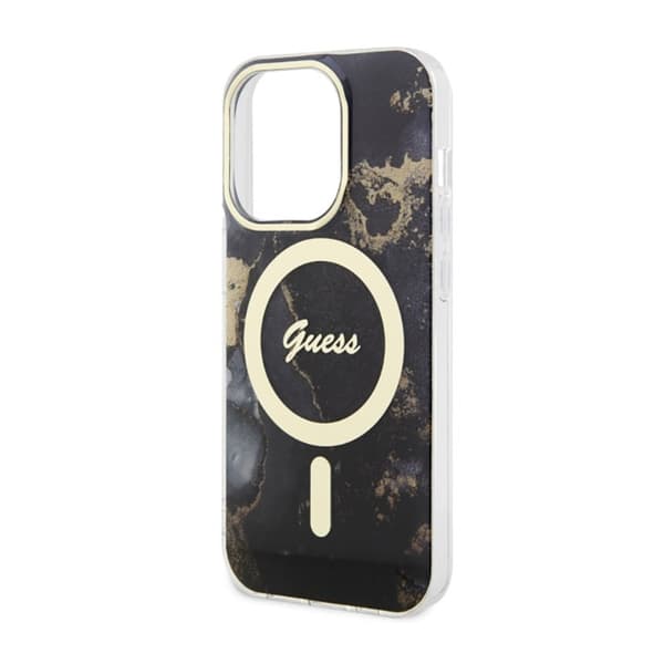 Guess Golden Marble MagSafe - iPhone 14 Pro cover (sort)