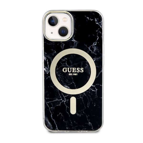 Guess Marble MagSafe - iPhone 14 -kotelo (musta)