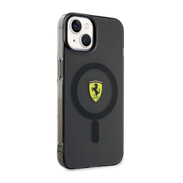 Ferrari läpikuultava MagSafe - iPhone 14 Plus -kotelo (musta)