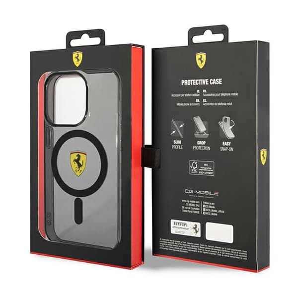 Ferrari Gennemsigtig MagSafe - iPhone 14 Pro Etui (Sort)