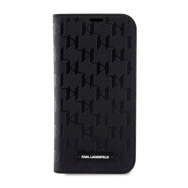 Karl Lagerfeld Booktype Saffiano Monogram - iPhone 14 Pro Max -kotelo (musta)