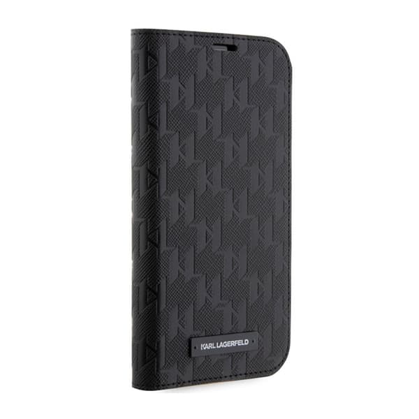 Karl Lagerfeld Booktype Saffiano Monogram - iPhone 14 Pro Max -kotelo (musta)