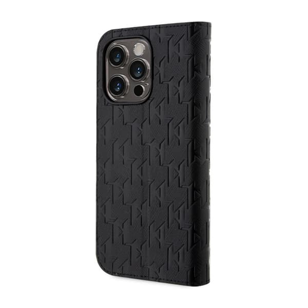 Karl Lagerfeld Booktype Saffiano Monogram - iPhone 14 Pro Max -kotelo (musta)