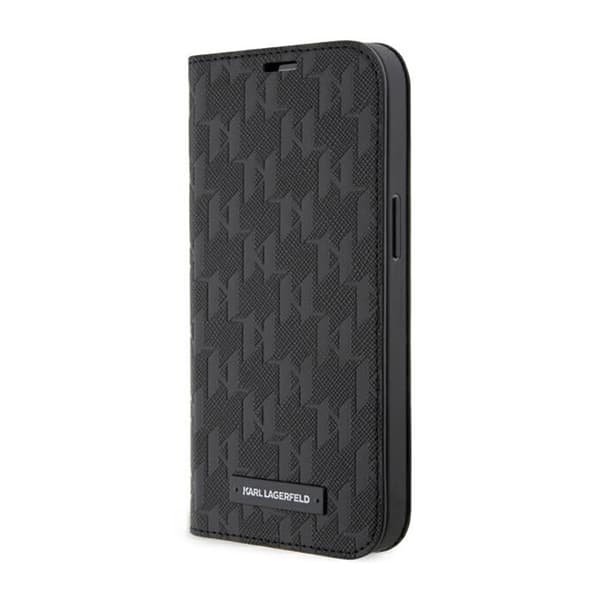 Karl Lagerfeld Booktype Saffiano Monogram - iPhone 14 Pro Max -kotelo (musta)