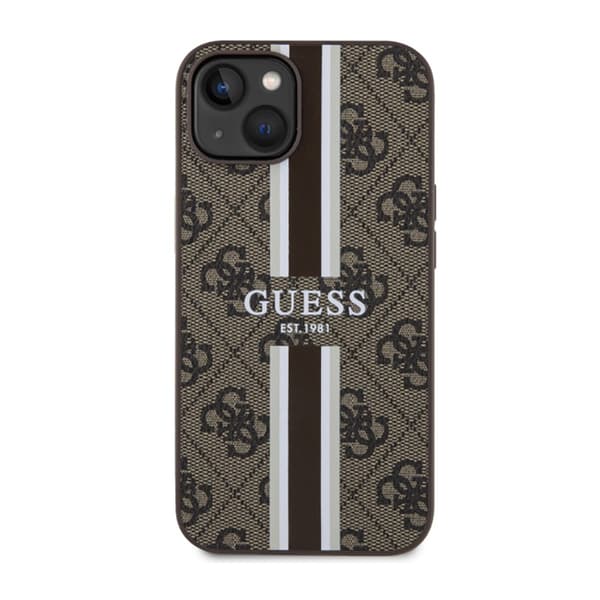 Guess 4G Printed Stripes MagSafe - iPhone 14 Plus cover (brun)