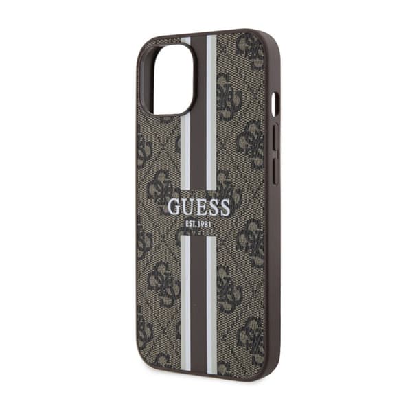 Guess 4G Printed Stripes MagSafe - iPhone 14 Plus cover (brun)