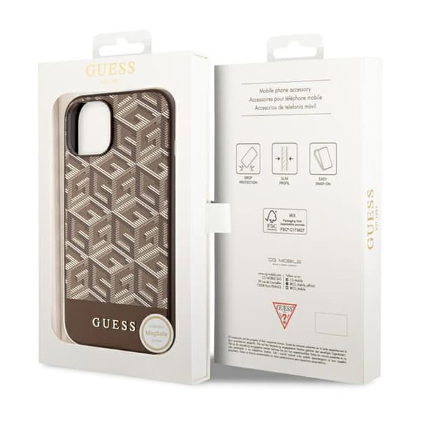 Guess GCube Stripes MagSafe - iPhone 14 Plus cover (brun)