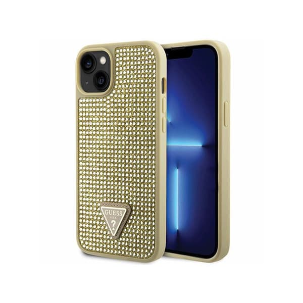 Guess Rhinestone Triangle - iPhone 14 Plus cover (guld)