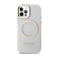 Miniatyrbild 3 av 8: Guess Metal Outline MagSafe - iPhone 12 / iPhone 12 Pro-skal (transparent / guld)