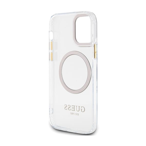 Guess Metal Outline MagSafe - iPhone 12 / iPhone 12 Pro-skal (transparent / guld)