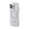 Miniatyrbild 2 av 8: Guess Metal Outline MagSafe - iPhone 12 / iPhone 12 Pro-skal (genomskinligt / rosa)