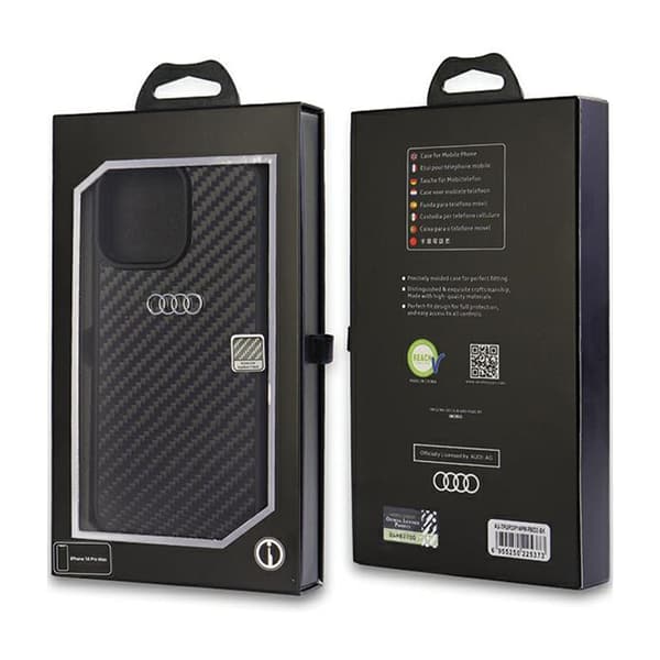 Audi kolfiberskal - iPhone 14 Pro Max (svart)