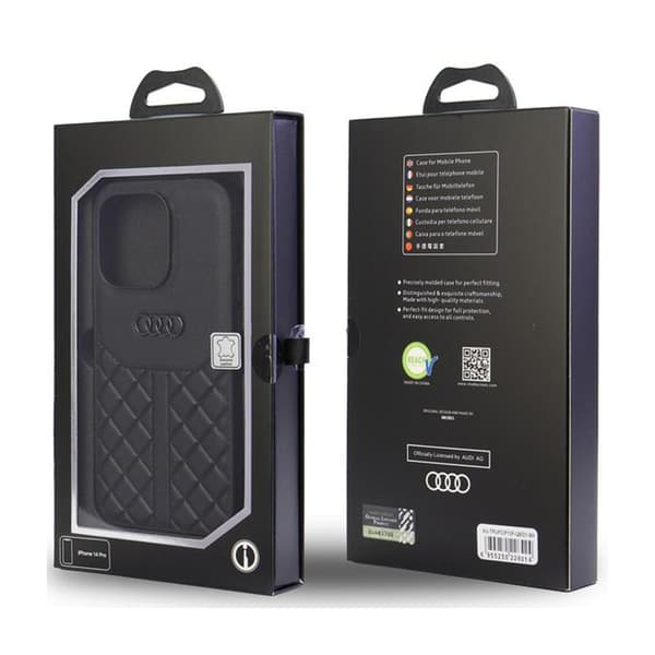 Audi Äkta Läder - iPhone 13 Pro Skal (Svart)