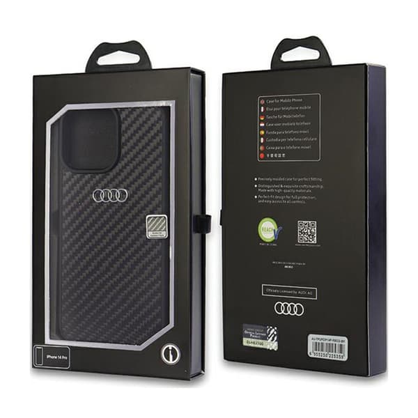 Audi kolfiberskal - iPhone 14 Pro-skal (svart)