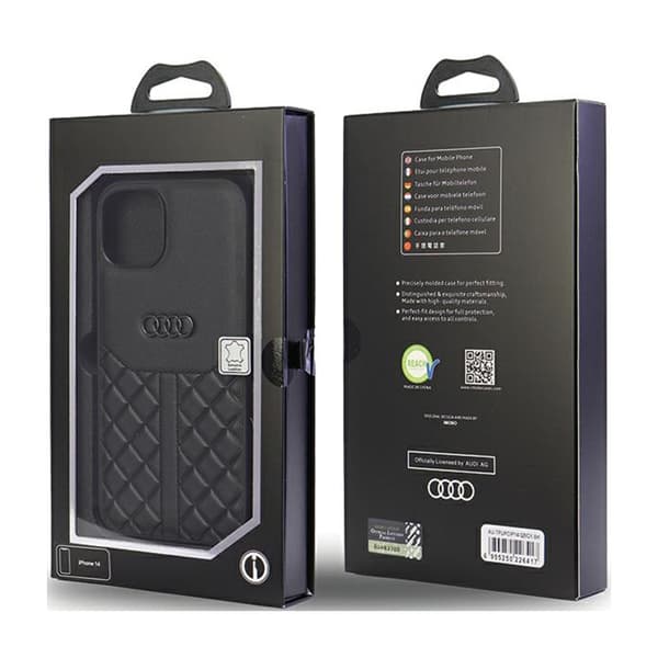 Audi ægte læder - iPhone 14 cover (sort)