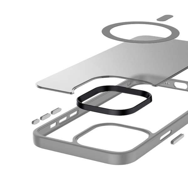Crong Hybrid Frost MAG Cover - iPhone 15 Pro MagSafe-cover (grå)