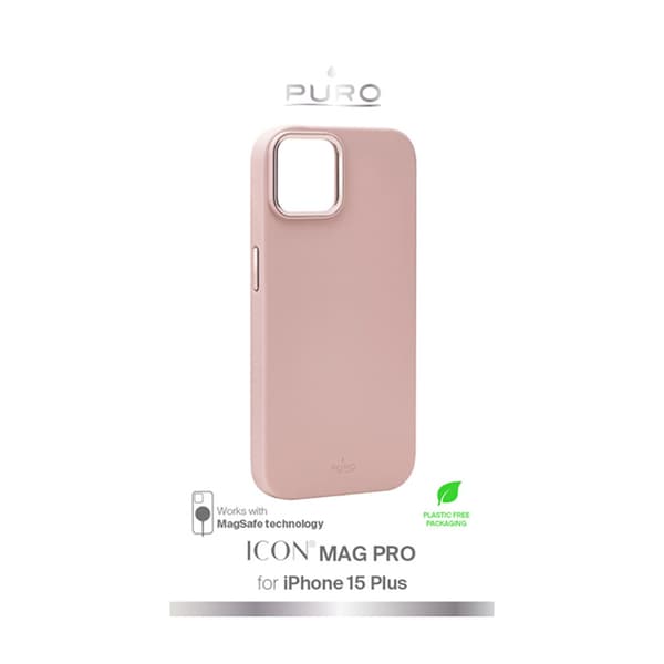 PURO ICON MAG PRO - iPhone 15 Plus MagSafe etui (rosa)
