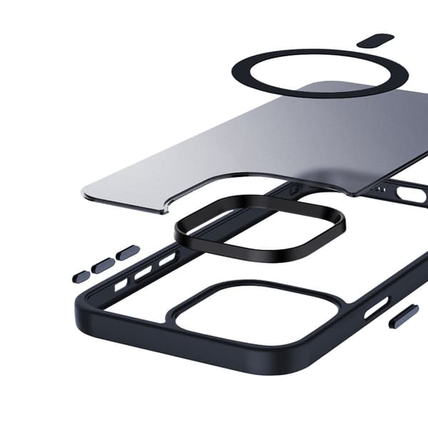 Crong Hybrid Frost MAG-skal - iPhone 15 Pro MagSafe-skal (marinblå)