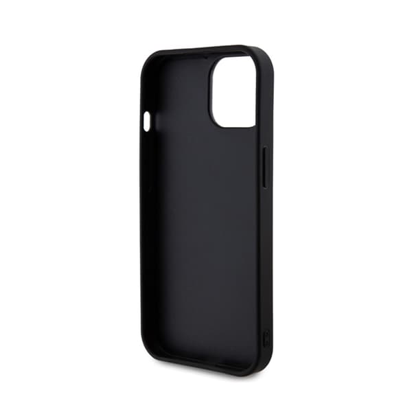 Guess Strassilla koristeltu metallilogo - iPhone 15 -kotelo (Vaaleanpunainen)