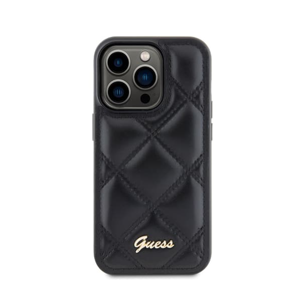 Guess Quiltet Metal Logo - iPhone 15 Pro cover (sort)