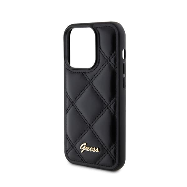 Guess Quiltet Metal Logo - iPhone 15 Pro cover (sort)