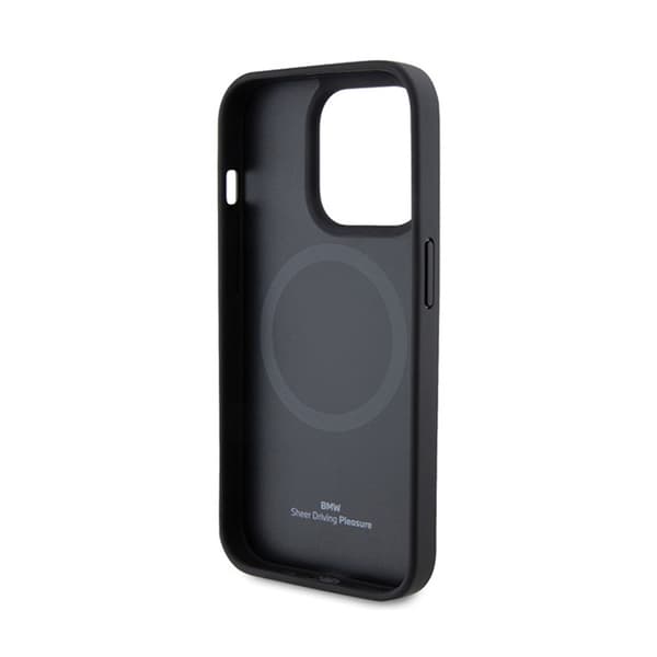 BMW Læder Hot Stamp MagSafe - iPhone 15 Pro Etui (Sort)