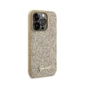 Miniatyrbild 4 av 8: Guess Disco Metal Script - iPhone 15 Pro-skal (guld)