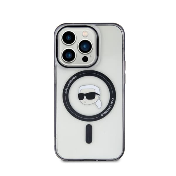 Karl Lagerfeld IML Karl Head MagSafe - iPhone 15 Pro -suojakuori (kirkas)