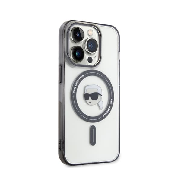 Karl Lagerfeld IML Karl Head MagSafe - iPhone 15 Pro -suojakuori (kirkas)