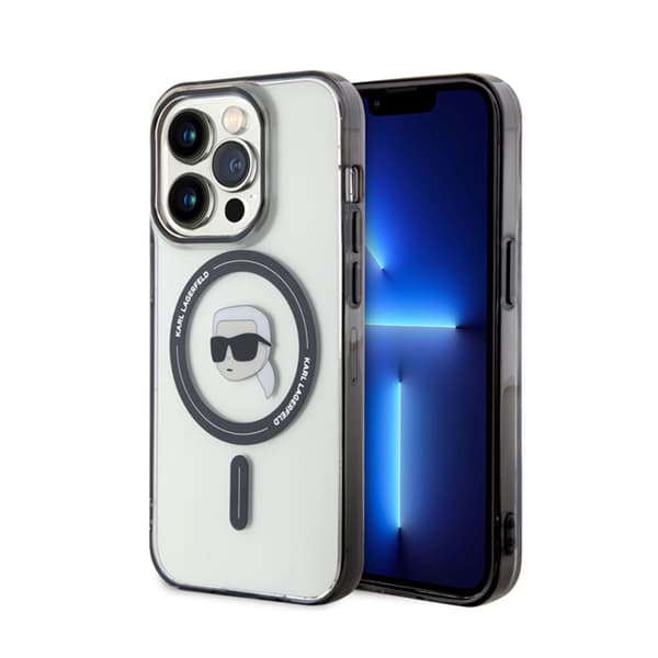 Karl Lagerfeld IML Karl Head MagSafe - iPhone 15 Pro -suojakuori (kirkas)