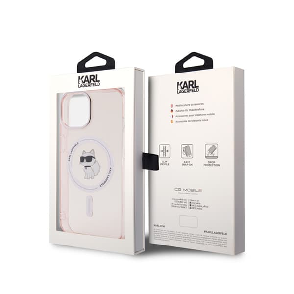 Karl Lagerfeld IML Choupette MagSafe - iPhone 15-skal (rosa)