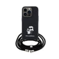 Miniatyrbillede 2 af 7: Karl Lagerfeld Crossbody Saffiano Metal Pin Karl & Choupette - iPhone 15 Pro cover (sort)