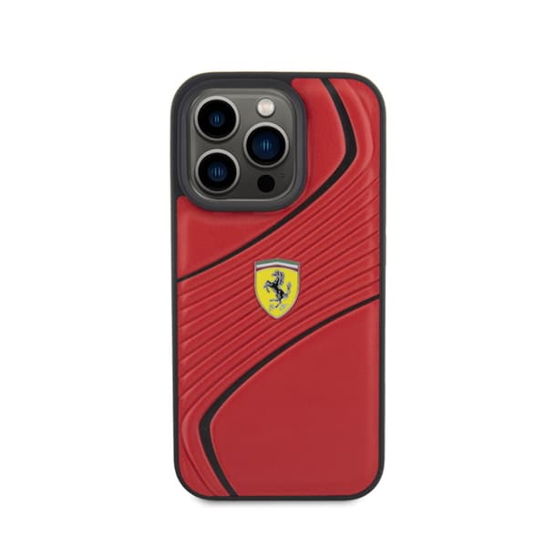 Ferrari Twist Metal Logo - iPhone 15 Pro cover (rød)